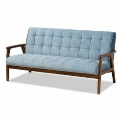 Baxton Studio Asta Mid-Century Modern Sofa Gray