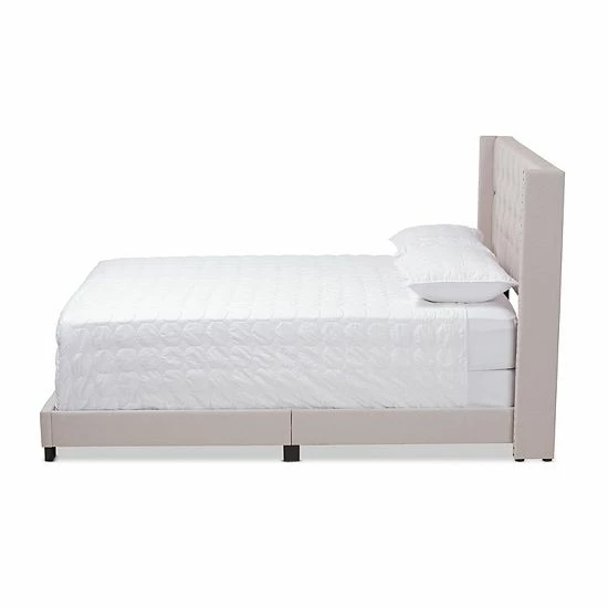Baxton Studio Brady Tufted Bed Gray 2 Baxton Studio Brady Tufted Bed Gray - Image 2
