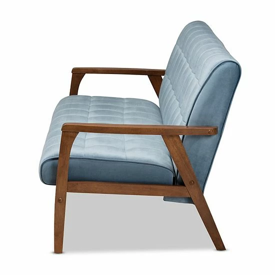 Baxton Studio Asta Mid-Century Modern Sofa Gray 4 Baxton Studio Asta Mid-Century Modern Sofa Gray - Image 4