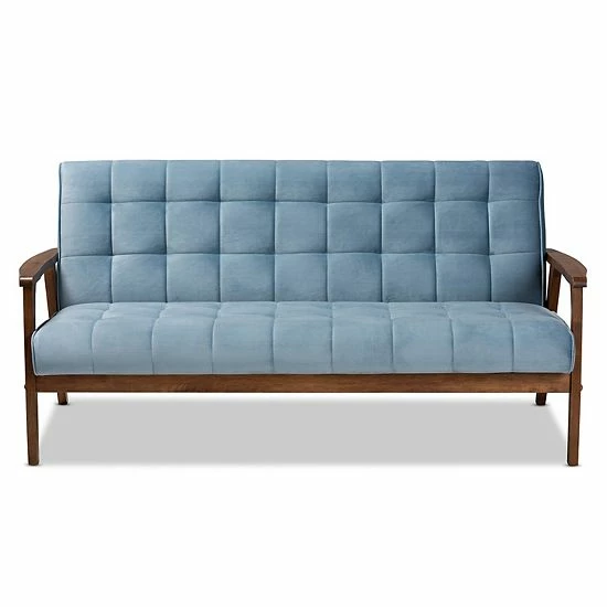 Baxton Studio Asta Mid-Century Modern Sofa Gray 7 Baxton Studio Asta Mid-Century Modern Sofa Gray - Image 7