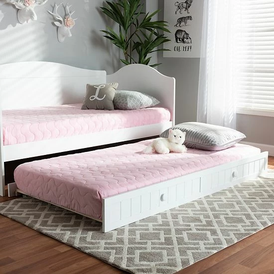 Baxton Studio Neves Twin Trundle Bed 2 Baxton Studio Neves Twin Trundle Bed - Image 2