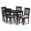 Baxton Studio Verner 5-Piece Dining Set Beige Khaki