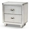 Baxton Studio Davet Silver Nightstand
