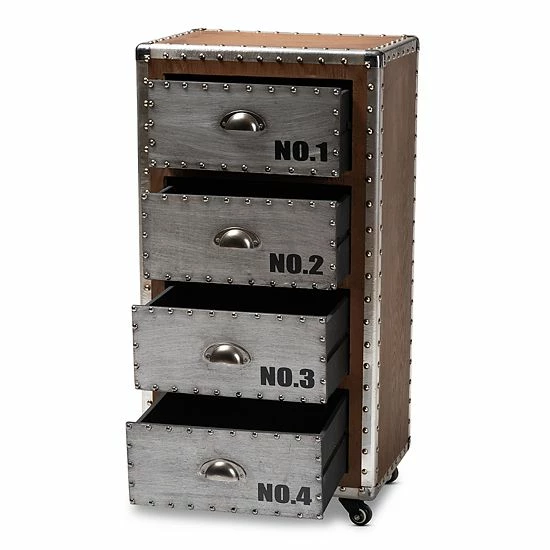Baxton Studio Avere Silver Storage Cabinet 5 Baxton Studio Avere Silver Storage Cabinet - Image 5