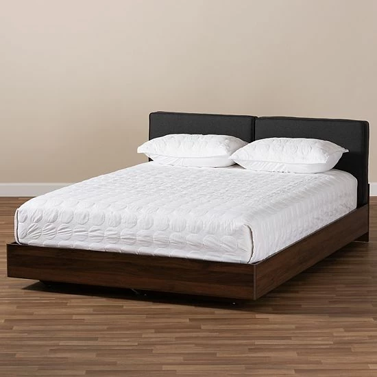 Baxton Studio Iselin Dark Gray Queen Platform Bed 3 Baxton Studio Iselin Dark Gray Queen Platform Bed - Image 3
