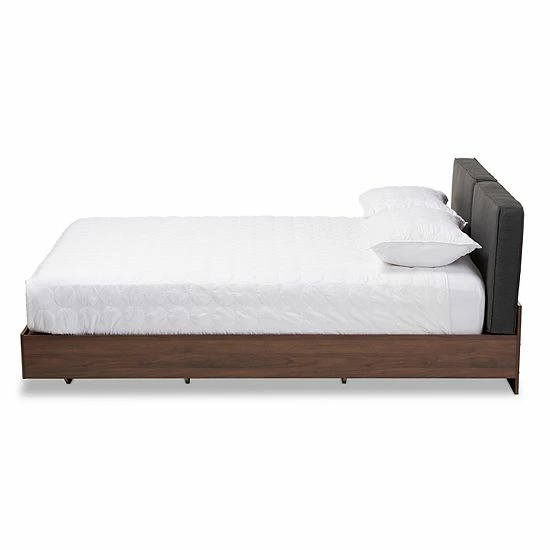 Baxton Studio Iselin Dark Gray Queen Platform Bed 4 Baxton Studio Iselin Dark Gray Queen Platform Bed - Image 4