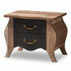Baxton Studio Romilly Black Nightstand