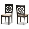 Baxton Studio Nicolette Dining Chair 2-piece Set Sand Dark Brown