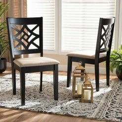 Baxton Studio Nicolette Dining Chair 2-piece Set Sand Dark Brown -Baxton Studio Sales unnamed file 5373