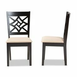 Baxton Studio Nicolette Dining Chair 2-piece Set Sand Dark Brown -Baxton Studio Sales unnamed file 5375