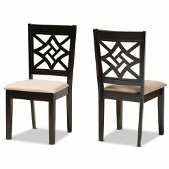 Baxton Studio Nicolette Dining Chair 2-piece Set Sand Dark Brown -Baxton Studio Sales unnamed file 5379