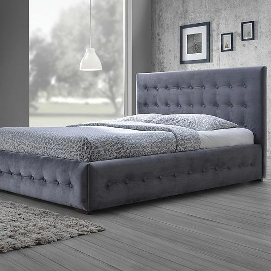 Baxton Studio Margaret Upholstered Velvet Queen Bed 1 Baxton Studio Margaret Upholstered Velvet Queen Bed