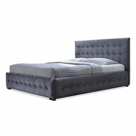 Baxton Studio Margaret Upholstered Velvet Queen Bed 4 Baxton Studio Margaret Upholstered Velvet Queen Bed - Image 4