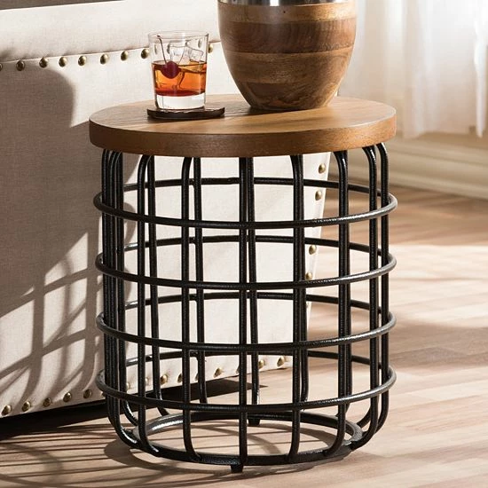 Baxton Studio Carie Rustic Industrial End Table 1 Baxton Studio Carie Rustic Industrial End Table