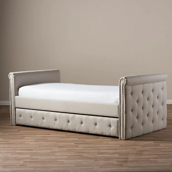 Baxton Studio Swanson Twin Day Bed & Trundle Gray 2 Baxton Studio Swanson Twin Day Bed & Trundle Gray - Image 2