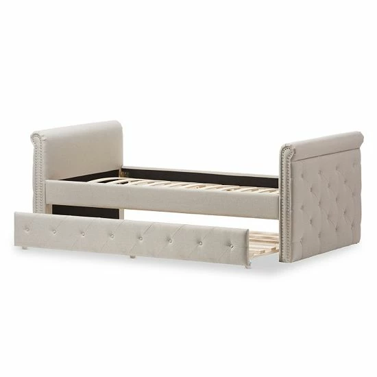 Baxton Studio Swanson Twin Day Bed & Trundle Gray 3 Baxton Studio Swanson Twin Day Bed & Trundle Gray - Image 3