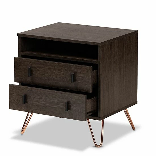 Baxton Studio Glover Nightstand 2 Baxton Studio Glover Nightstand - Image 2
