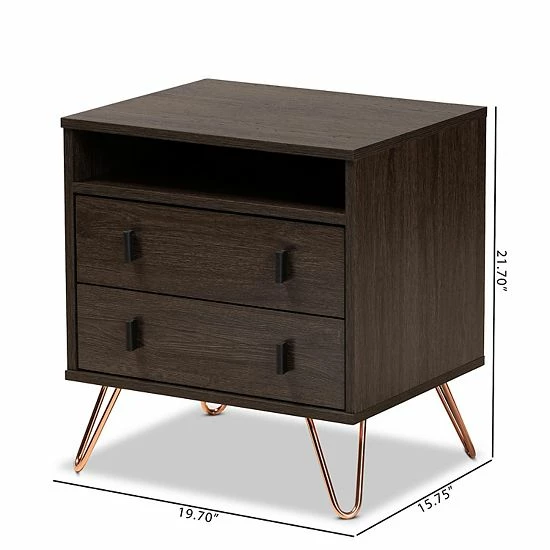 Baxton Studio Glover Nightstand 8 Baxton Studio Glover Nightstand - Image 8