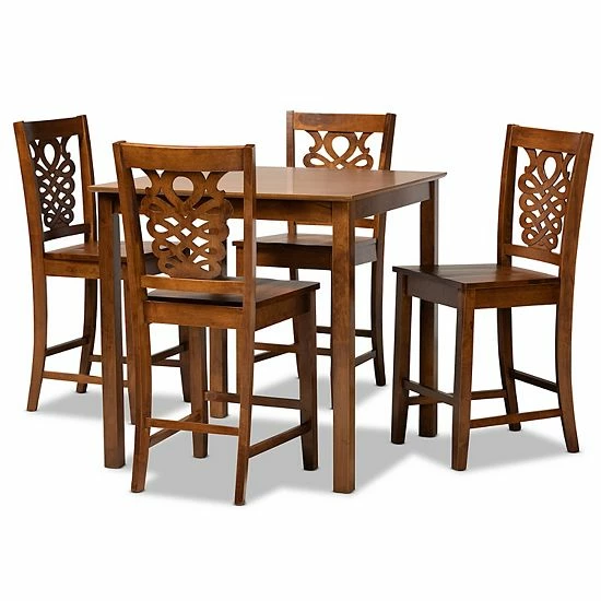 Baxton Studio Gervais Pub 5-piece Set Walnut Brown Baxton Studio Gervais Pub 5-piece Set Walnut Brown -Baxton Studio Sales unnamed file 5443