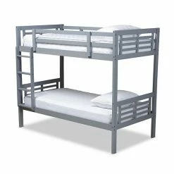 Baxton Studio Liam Twin Bunk Bed Gray