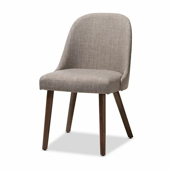 Baxton Studio Mid-Century Rounded Chair & Table Dining 5-piece Set Dark Gray 3 Baxton Studio Mid-Century Rounded Chair & Table Dining 5-piece Set Dark Gray - Image 3