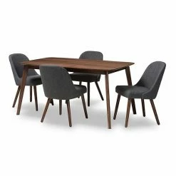 Baxton Studio Mid-Century Rounded Chair & Table Dining 5-piece Set Dark Gray 8 Baxton Studio Mid-Century Rounded Chair & Table Dining 5-piece Set Dark Gray -Baxton Studio Sales unnamed file 5487