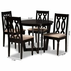 Baxton Studio Julie Dining Table & Chair 5-piece Set -Baxton Studio Sales unnamed file 5511