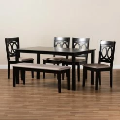 Baxton Studio Bennett Dining Table 6-piece Set Sand Dark Brown 15 Baxton Studio Bennett Dining Table 6-piece Set Sand Dark Brown -Baxton Studio Sales unnamed file 5518