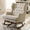Baxton Studio Iona Mid-Century Modern Wingback Rocking Chair