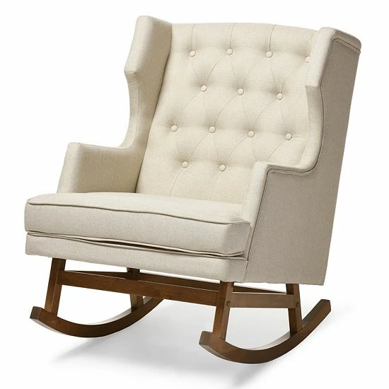 Baxton Studio Iona Mid-Century Modern Wingback Rocking Chair 2 Baxton Studio Iona Mid-Century Modern Wingback Rocking Chair - Image 2