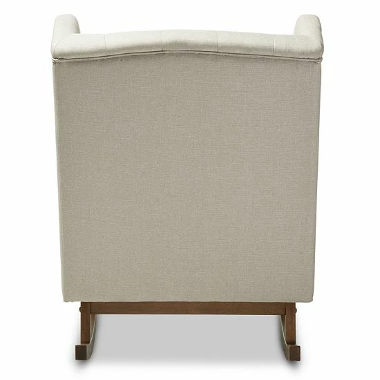 Baxton Studio Iona Mid-Century Modern Wingback Rocking Chair 5 Baxton Studio Iona Mid-Century Modern Wingback Rocking Chair - Image 5