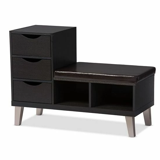 Baxton Studio Arielle Wood Shoe Storage Bench 2 Baxton Studio Arielle Wood Shoe Storage Bench - Image 2