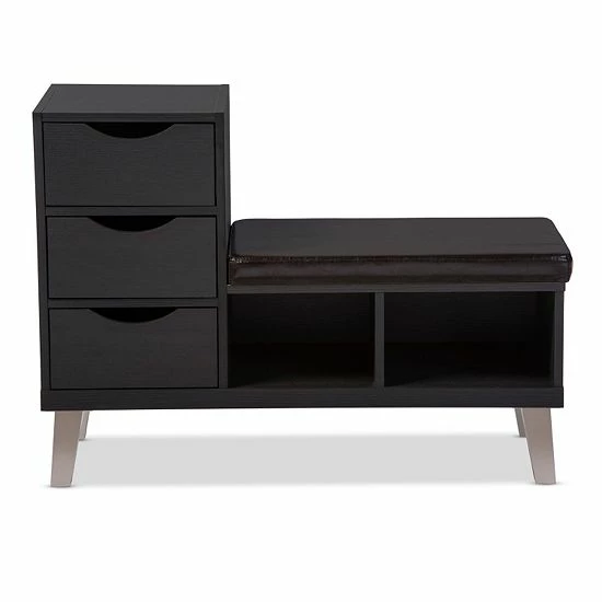 Baxton Studio Arielle Wood Shoe Storage Bench 3 Baxton Studio Arielle Wood Shoe Storage Bench - Image 3