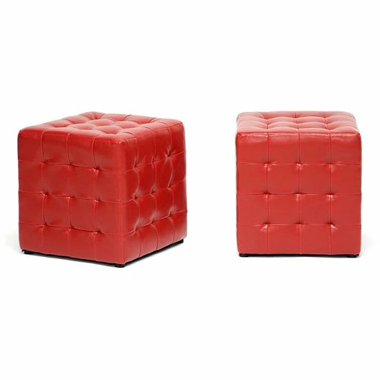 Baxton Studio 2-piece Siskal Cube Ottoman Set 1 Baxton Studio 2-piece Siskal Cube Ottoman Set
