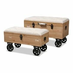 Baxton Studio Finlay Storage Ottoman 2-piece Set