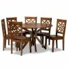 Baxton Studio Miela Dining 7-piece Set Walnut Brown