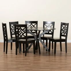 Baxton Studio Miela Dining 7-piece Set Walnut Brown -Baxton Studio Sales unnamed file 5564