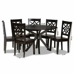 Baxton Studio Miela Dining 7-piece Set Walnut Brown -Baxton Studio Sales unnamed file 5565