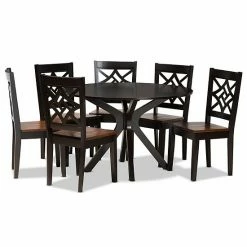 Baxton Studio Miela Dining 7-piece Set Walnut Brown -Baxton Studio Sales unnamed file 5567