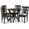 Baxton Studio Wanda Dining 5-piece Set Dark Brown Walnut