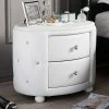 Baxton Studio Davina Holly Glamour Oval Nightstand White