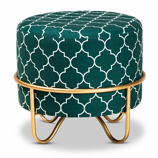 Baxton Studio Candice Ottoman Green 4 Baxton Studio Candice Ottoman Green - Image 4