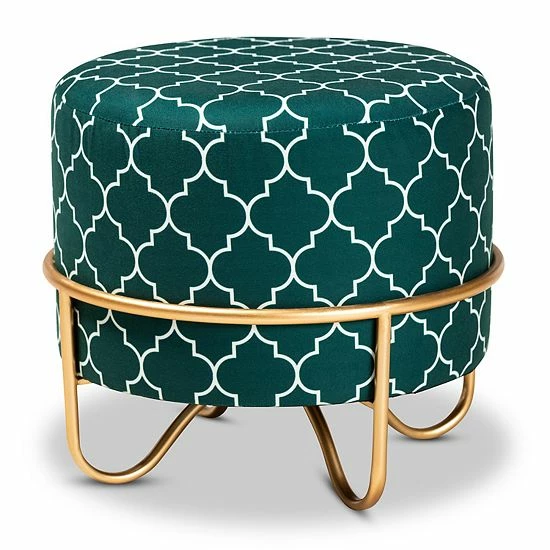 Baxton Studio Candice Ottoman Green 6 Baxton Studio Candice Ottoman Green - Image 6