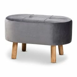 Baxton Studio Simone Mid-Century Ottoman