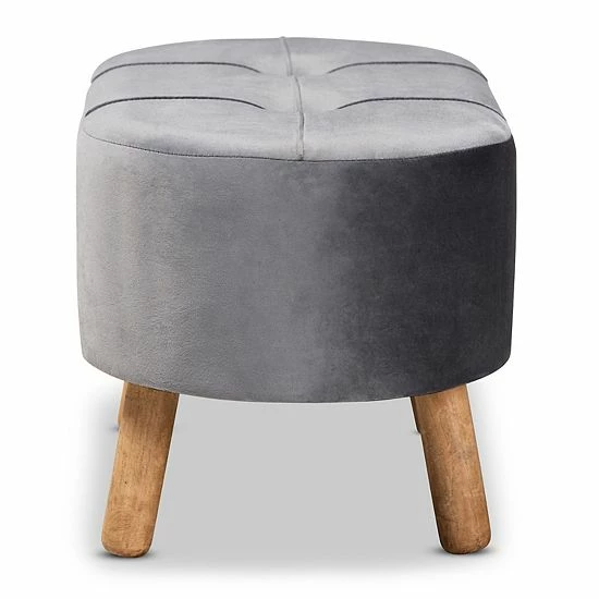 Baxton Studio Simone Mid-Century Ottoman 5 Baxton Studio Simone Mid-Century Ottoman - Image 5