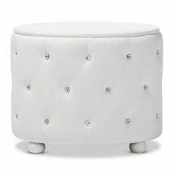 Baxton Studio Davina Holly Glamour Oval Nightstand White -Baxton Studio Sales unnamed file 561