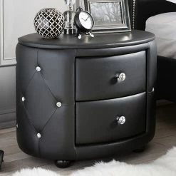 Baxton Studio Davina Holly Glamour Oval Nightstand White -Baxton Studio Sales unnamed file 563