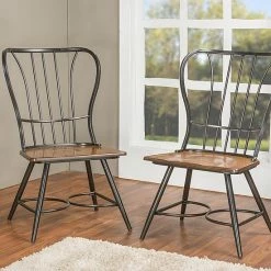 Baxton Studio Longford Armless Dining Chair 2-piece Set Black