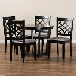 Baxton Studio Tricia Dining Table & Chair 5-piece Set -Baxton Studio Sales unnamed file 5682