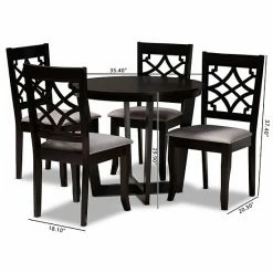 Baxton Studio Tricia Dining Table & Chair 5-piece Set -Baxton Studio Sales unnamed file 5683